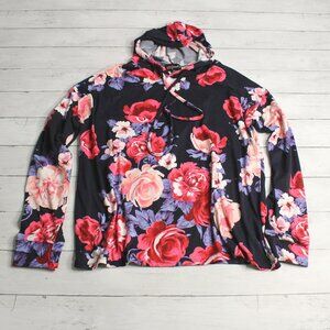 Poof Women's Floral Pullover Hooded Top Size M